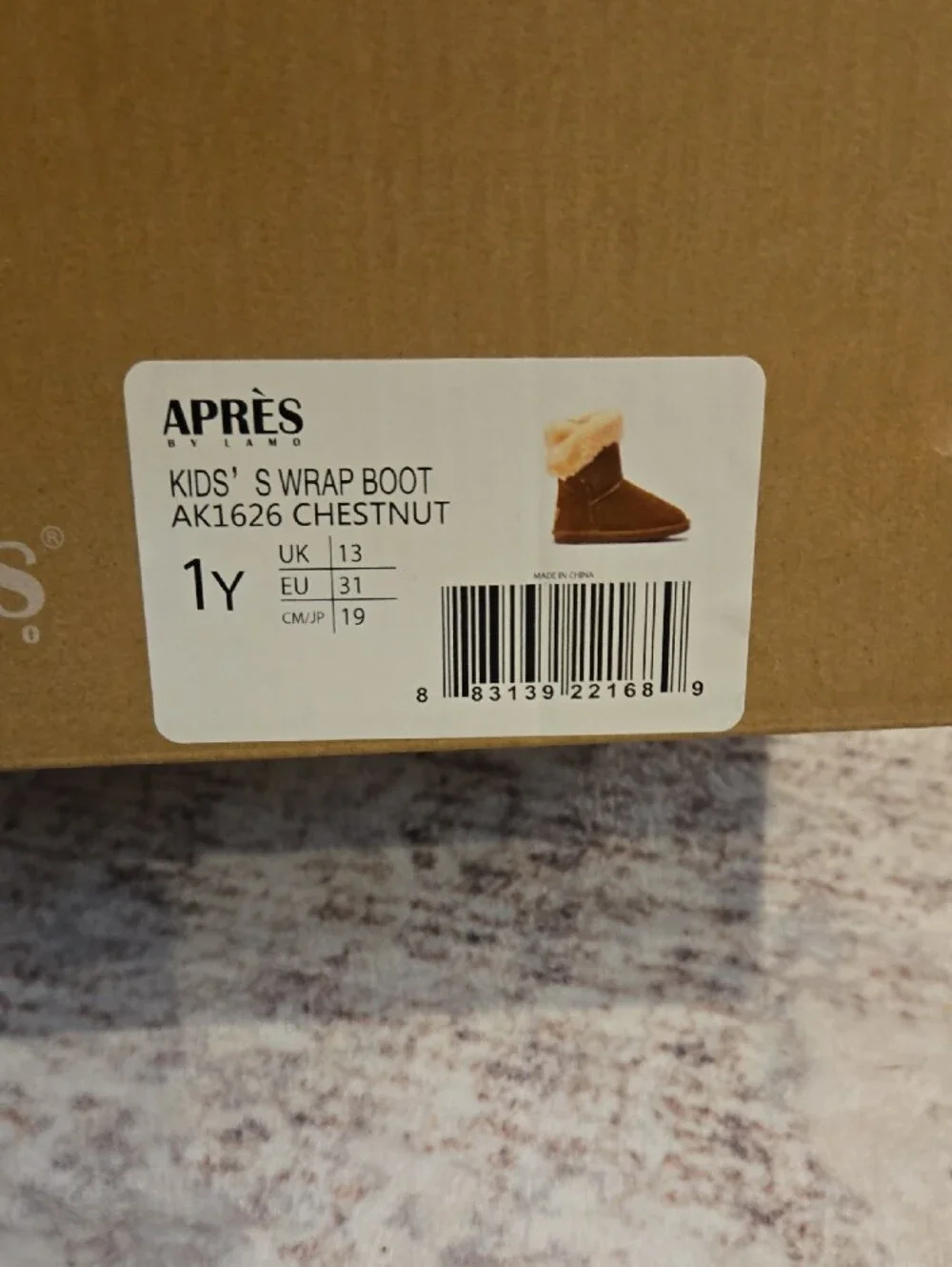 Kids Apres Chestnut Sherpa-Lined Boot